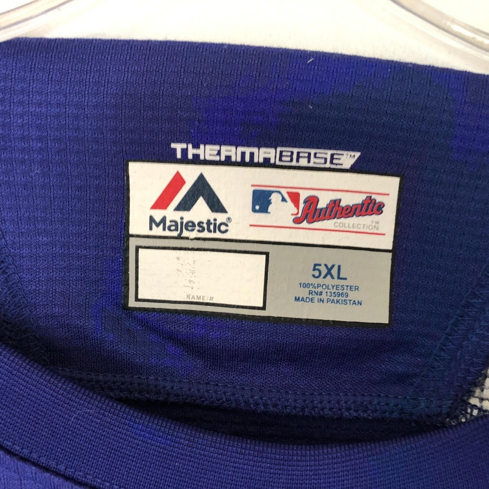 Texas Rangers Shirt Mens 5XL Blue Long Sleeve MLB Baseball Majestic ThermaBase - Picture 4 of 10